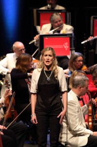 Brigitte singing at the Ultimate Gala concert, Wales Millennium Centre
